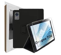zZjoOoj Coque pour Tablette pour Tablette Doogee T36 (12 inch Modèle 2025), Fin Étui avec Verre Trempé avec Fonction Support pour Doogee T36, Noir