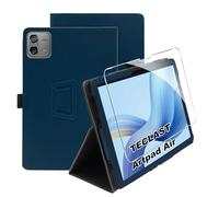 zZjoOoj Coque pour Tablette TECLAST ArtPad Air 11 Pouces,Case Protection Housse Premium en Cuir PU,Fin Étui avec Verre Trempé avec Fonction Support,Bleu Marine