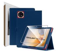 zZjoOoj Coque pour Tablette TECLAST T65 Plus 13.4 Pouces,Case Protection Housse Premium en Cuir PU,Fin Étui avec Verre Trempé avec Fonction Support,Bleu Marine