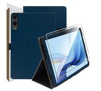zZjoOoj Coque pour Tablette TECLAST T65/TABWEE T60 Pro/GOOGEE Tab G6 Max 13.4 Pouces,Case Protection Housse Premium en Cuir PU,Fin Étui avec Verre Trempé avec Fonction Support,Bleu Marine