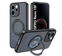 zZjoOoj Étui de protection pour Oppo Reno 15 F/Reno 15 FS (support à 360°) Protection militaire certifiée, résistante aux chocs et aux rayures, arrière mate pour téléphone portable, noir