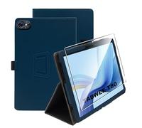 zZjoOoj Étui de protection ultra fin en polyuréthane pour tablette Tabwee T80 2025 10,5" avec 1 film anti-rayures Dureté 9H Fonction support vertical Bleu marine