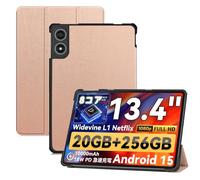 zZjoOoj Étui pour TECLAST T65/TABWEE T60 Pro/Svitoo G99 13,4 pouces Tablette, Étui de protection fin avec support et fonction veille/réveil automatique, Or Rose