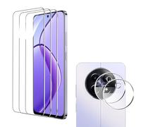 zZjoOoj Film de protection d'écran en verre trempé pour Realme 12X 5G, film de protection HD, 3 pièces de protection d'écran en verre trempé + 2 protections pour appareil photo, anti-traces de doigts,