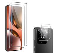 zZjoOoj Lot de 2 films de protection d'écran compatibles avec Realme GT 7/GT 7T, 2 films de protection pour appareil photo, dureté 9H, anti-rayures, sans bulles, HD transparent