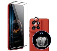 zZjoOoj Lot de 2 films de protection d'écran en verre trempé pour Motorola Moto Edge 50 Neo, anneau métallique individuel, protection anti-rayures, film de protection d'écran HD et sans bulles