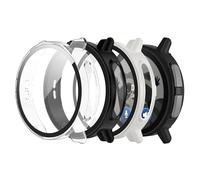 zZjoOoj Lot de 3 étuis de protection d'écran pour Garmin Bounce 2 43 mm - Protection d'écran en verre trempé intégrée - Haute sensibilité (noir, blanc ivoire/transparent)