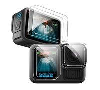 zZjoOoj Pack de 6 films de protection d'écran pour Gopro Hero 13 Noir, Film de protection d'écran HD transparent + Film de protection pour objectif, Film de protection en verre 9H dureté, Film de