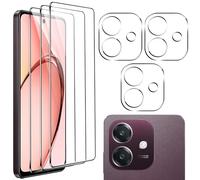 zZjoOoj Protecteur d'écran pour OPPO A40 /A40M /A60 5G, 3 Pièces Protecteur d'écran en Vverre Trempé+3 Pièces Protecteur d'objectif de caméra[Anti-Rayure][9H Dureté][Ultra Clair] [sans bulles d'air].