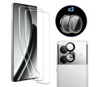 zZjoOoj Verre Trempé pour Realme GT 6 / GT 6T, 2 Pièces Film Protection écran et 2 Pièces Caméra Arrière Protecteur,HD, Anti-Rayures,sans Bulles d'air