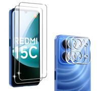 zZjoOoj Verre Trempé pour Xiaomi Redmi 15C 5G/4G, 2 Pièces Film Protection écran avec 2 Pièces Protecteur d'objectif de caméra [9H Dureté][Ultra Clair][sans bulles d'air]