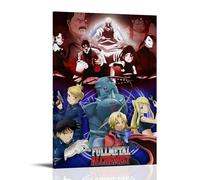 ZZJXYSCP Fullmetal Alchemist Hot Blooded Anime Poster sur toile Décoration murale Décoration Chambre à coucher 50 x 75 cm Style cadre