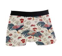 ZZKKO Boxer pour homme avec pochette Motif coq chinois Taille S à XXL, beige, XL