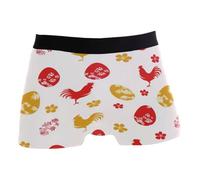 ZZKKO Boxer pour homme avec pochette Motif coq floral Taille S à XXL, blanc, S