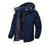 Zzkouine Vestes polaires imperméables pour hommes Hiver Chaud Ski Imperméables Manteaux de randonnée en plein air avec capuche de ski et de neige Veste de montagne coupe-vent avec capuche Bleu 3XL