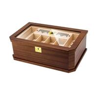 ZZlei2yu-12 Boite a Cigare Cave à cigares avec fenêtre en Perspective, Double Couche, Grande capacité, boîte à Cigarettes Portable Cave