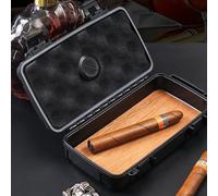 ZZlei2yu-12 Boite a Cigare Cave à cigares Portable de Voyage avec humidificateur, boîte de Rangement étanche en copeaux de Bois de cèdre Portable Cave