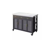 ZZlei2yu-12 Chariot de Rangement Buffet Ouvert de Cuisine, Armoire de Rangement for Le thé et l'eau, comptoir d'île Mobile, Table de Bar Domestique Chariot à roulettes