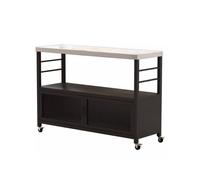 ZZlei2yu-12 Chariot de Rangement Table de Cuisine avec îlot de Cuisine, Buffet Ouvert et Mobile, Support de Rangement Chariot à roulettes