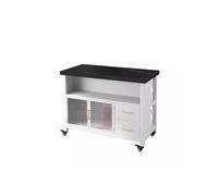 ZZlei2yu-12 Chariot de Rangement Table d'îlot de Cuisine, comptoir de Bar Mobile, Table de Cuisson, Buffet Ouvert avec tiroirs Chariot à roulettes