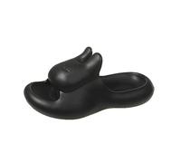 ZZlei2yu-12 Chaussures Mode mignon personnalité pantoufles femme été intérieur maison peut être porté à l'extérieur épais fond sandales femme un mot pantoufles Pantoufles de Douche(Noir,38)