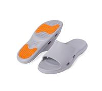 ZZlei2yu-12 Chaussures Mode pantoufles intérieur maison avec salle de bain été bain maman et papa chez les hommes et les femmes âgés pantoufles portables en plein air Pantoufles de Douche(Gris,46-47)