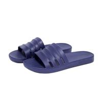 ZZlei2yu-12 Chaussures Personnalité de la mode maison pantoufles été Couples salle de bain sandales hommes et femmes intérieur glisser un mot glisser Pantoufles de Douche(Navy blue,42)