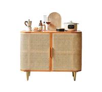 ZZlei2yu-12 Console de Salle à Manger Buffet en Bois Massif rotin for Salon, Armoire de Rangement multifonctionnelle, étagères, Multicouche à Double Porte, d'entrée