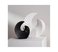 ZZlei2yu-12 décoration d'intérieur Modern Resin Sculptures Decorative Objects Home Decor for Living Room,Office Bookshelf,Desktop(Black+White)