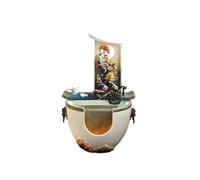 ZZlei2yu-12 Fontaine de Jardin Balcon Jardin Étang à Poissons Paysage Rocaille Fontaine à Eau Ornement Feng Shui Roue Ouverture Cadeau Cascade extérieur