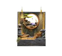 ZZlei2yu-12 Fontaine de Jardin La Fontaine extérieure en Forme de Gourde à Quatre Couches avec Aspect de Pierre Naturelle utilisée dans Les Jardins, Les Cours et Les Cours, Cascade extérieur