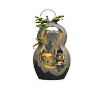 ZZlei2yu-12 Fontaine de Jardin Ornements créatifs en Forme de courge Qui coulent for Attirer la Richesse Fontaines de rocaille Fontaines d'eau Balcons Décorations de Sol Cascade extérieur