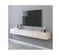 ZZlei2yu-12 Meuble TV Suspendu Floating TV Stand with 2 Drawer TV Cabinet for Small Living Rooms Edia Console Floating Storage Cabinet Murale Étagère TV(Blanc,180x24x19cm)