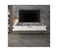 ZZlei2yu-12 Meuble TV Suspendu Meuble TV Mural Flottant, Meuble multimédia, Meuble multimédia Mural à 3 Portes Murale Étagère TV(Blanc,160x23x20cm)