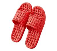 ZZlei2yu-12 Pantoufles de Douche Chaussures de douche avec trous drainage, pantoufles antidérapantes à séchage rapide salle bain unisexes légères(Red,Alpha Large)