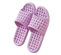 ZZlei2yu-12 Pantoufles de Douche Chaussures de douche avec trous drainage, pantoufles antidérapantes à séchage rapide salle bain unisexes légères(Purple,Alpha Large)