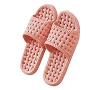 ZZlei2yu-12 Pantoufles de Douche Chaussures de douche avec trous drainage, pantoufles antidérapantes à séchage rapide salle bain unisexes légères(Pink,Alpha Small)
