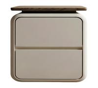 ZZlei2yu-12 Table à thé Armoire de Chevet en Forme Cube avec poignée cachée à Double tiroir for Le Rangement la Chambre Coucher Table de Sol(Grigio,Petit)