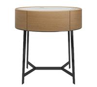 ZZlei2yu-12 Table à thé Table d'appoint Ronde avec tiroir de Rangement et Base en métal for Salon Chambre à Coucher Table de Sol(Bruin)