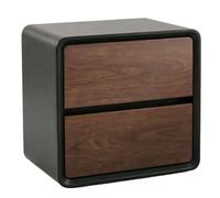 ZZlei2yu-12 Table à thé Table de Chevet avec 2 tiroirs, Design Bicolore for Rangement Chambre à Coucher et Salon Table de Sol(Moyen)