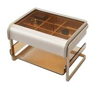 ZZlei2yu-12 Table à thé Table de Nuit avec Compartiment Organisateur et Base Ouverte for Chambre ou Salon Table de Sol(Beige)