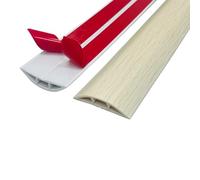 ZZLQIAN Goulotte Passe Cable Sol | Protege Canal De CâBle Flexible | Autocollante | Gestion Et Masquage De CâBles Simples | pour Bureau Maison (Grain de Bois C, 3 M)