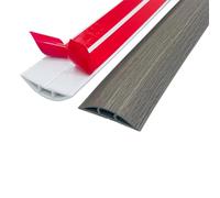 ZZLQIAN Goulotte Passe Cable Sol | Protege Canal De CâBle Flexible | Autocollante | Gestion Et Masquage De CâBles Simples | pour Bureau Maison (Grain de Bois D, 3 M)