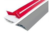 ZZLQIAN Goulotte Passe Cable Sol | Protege Canal De CâBle Flexible | Autocollante | Gestion Et Masquage De CâBles Simples | pour Bureau Maison (Gris, 3 M)