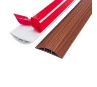 ZZLQIAN Goulotte Passe Cable Sol | Protege Canal De CâBle Flexible | Autocollante | Gestion Et Masquage De CâBles Simples | pour Bureau Maison (Grain de Bois B, 3 M)