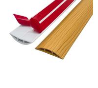 ZZLQIAN Goulotte Passe Cable Sol | Protege Canal De CâBle Flexible | Autocollante | Gestion Et Masquage De CâBles Simples | pour Bureau Maison (Grain de Bois A, 1,5 M)