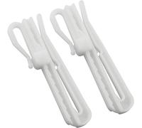 ZZLZX Lot de 20 Crochets Accroche Rideau en Plastique à Cliquet Réglables pour Rideaux Plissés, Crochet pour Rideaux Blanc