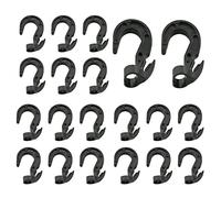 ZZLZX Lot de 20 Crochets Tendeurs Elastiques en Plastique pour Corde Elastique Noir