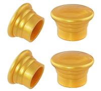 ZZLZX Lot de 4 capuchons de tringle à rideaux en plastique doré pour tringles à rideaux de 28 mm de diamètre