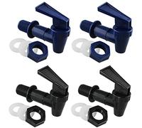 ZZLZX Lot de 4 robinets de refroidissement de rechange sans BPA réutilisables en céramique pour robinet de boisson, robinet d'eau noir et bleu, robinet distributeur d'eau